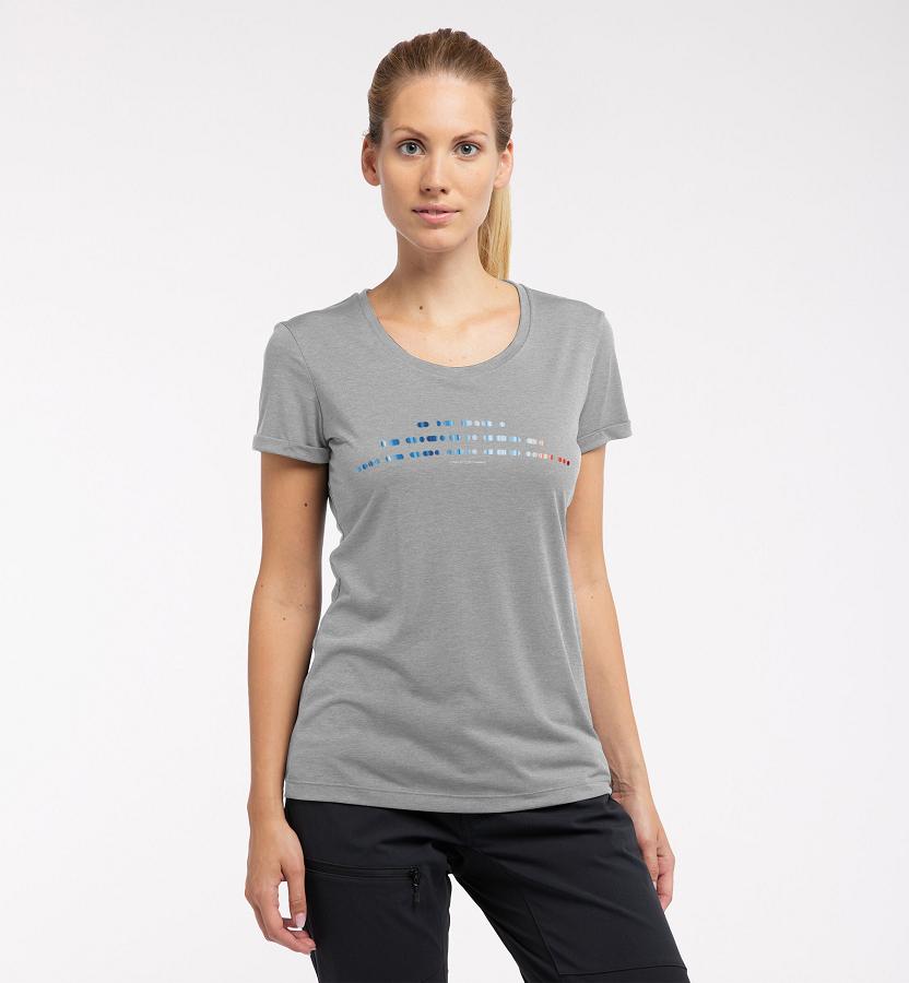 Haglöfs Womens Ridge T-Shirt Grey New Zealand 12640EVNG